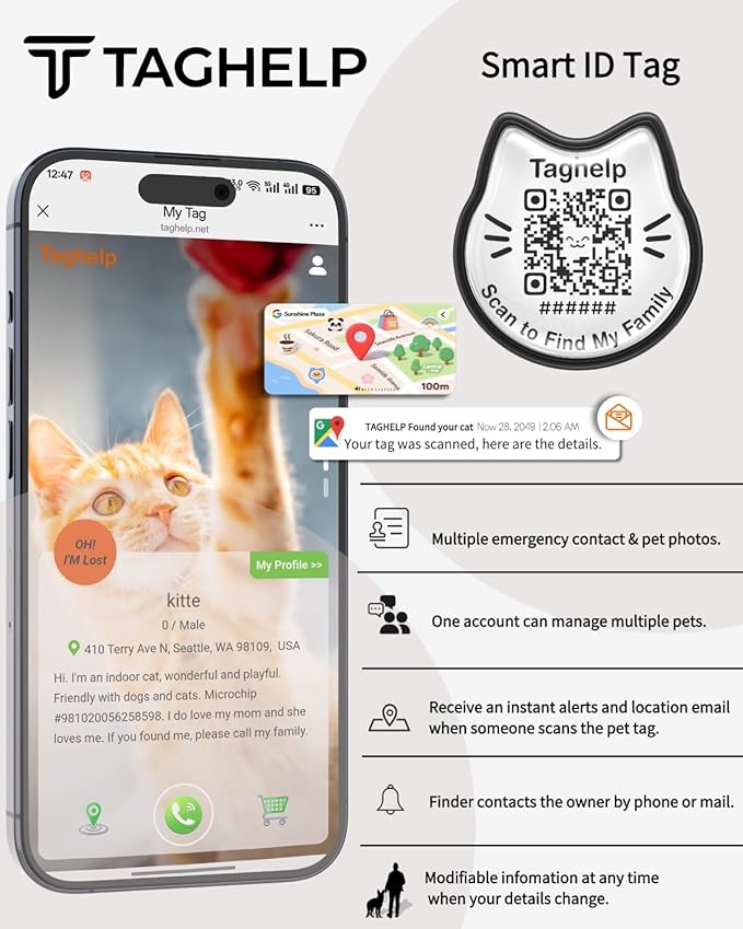 4 Pack-QR Code Cat Collar Breakaway Safe - Cotton Reflective Kitten Collar with Bell & Floral Pendant, Pink Purple Flowers Design, Customizable Online Pet ID for Lost Cats,Flower Pendan