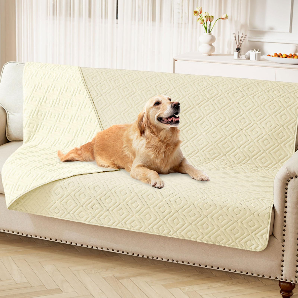 hyha Waterproof Reversible Dog Blanket, Pet Blanket for Sofa Couch