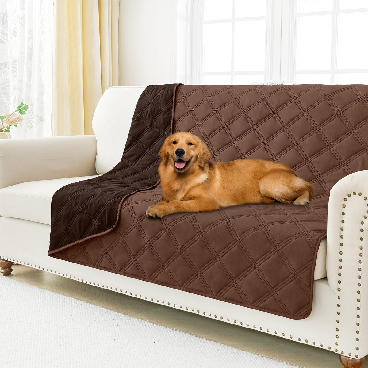 Smiry Waterproof Dog Bed Cover, Reversible Pet Blanket for Sofa Couch