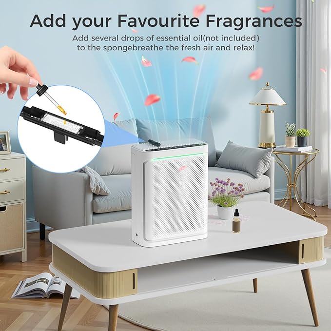 VOOPNU Air Purifiers For Home With Air Quality Display, DH-JHD08(White)