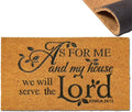 Coir Door Mat Outdoor Mats For Home Entrance,As FOR ME and My House We Will Serve The Funny doormats,Front Door mat,Indoor Entrance Embroidered Welcome Rubber Rugs Christmas Home Decoration 30”x 18”