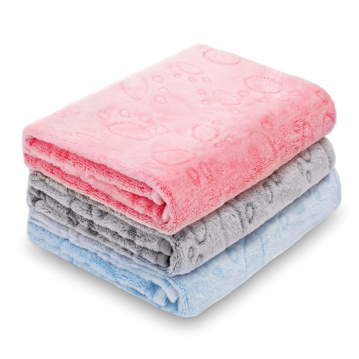 LeapSheep Pet Blankets for Dogs Cats - 3Pack Heart Pattern Super Soft Fluffy Dog Blankets for Small Medium Large Doggy Kitten (Light, Large)