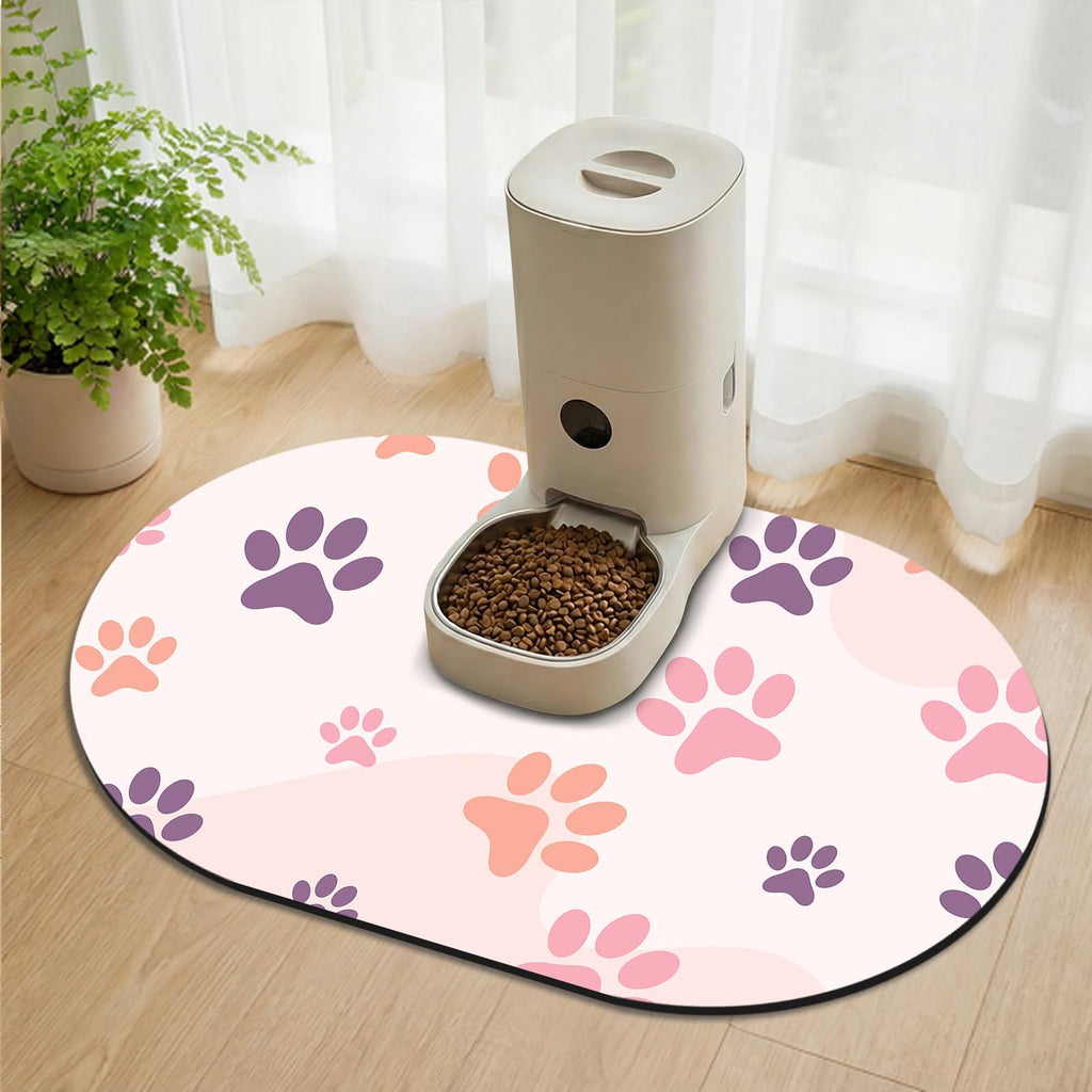 METEOROCK Large Pet Feeding Mat – 28''x17'' Absorbent Dog Mat for Food and Water, Easy Clean Cat Dog Water Bowl Mat, Non-Slip Pet Water Mat Protect Floor, Fit with Automatic Feeders and Double-Bowl