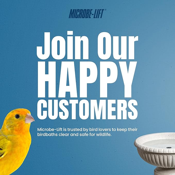 Microbe-Lift Bird Bath Clear Two-in-One Water Cleaner – 4 Oz – Safe for Birds, Fish & Frogs – Cleans Outdoor Birdbaths & Fountains – Natural Formula, Prevents Stains & Cloudiness
