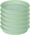 Bleuhome 6 Pack of 10 inch Plant Saucer Blue, Heavy Duty Plastic Plant Saucer 10 inch Round, Flower Plant Saucers for Indoors, Plant Trays for Planter 8"/9"/10" (10", Light Green)