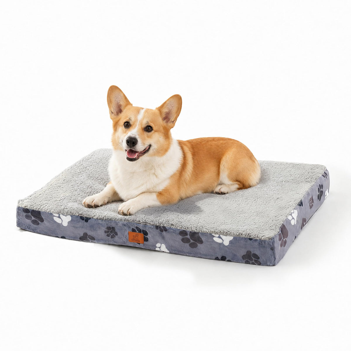 CAPT.SNOOZE Orthopedic Dog Bed for Crate 35"x22" Sherpa Pet Bed, Chocolate
