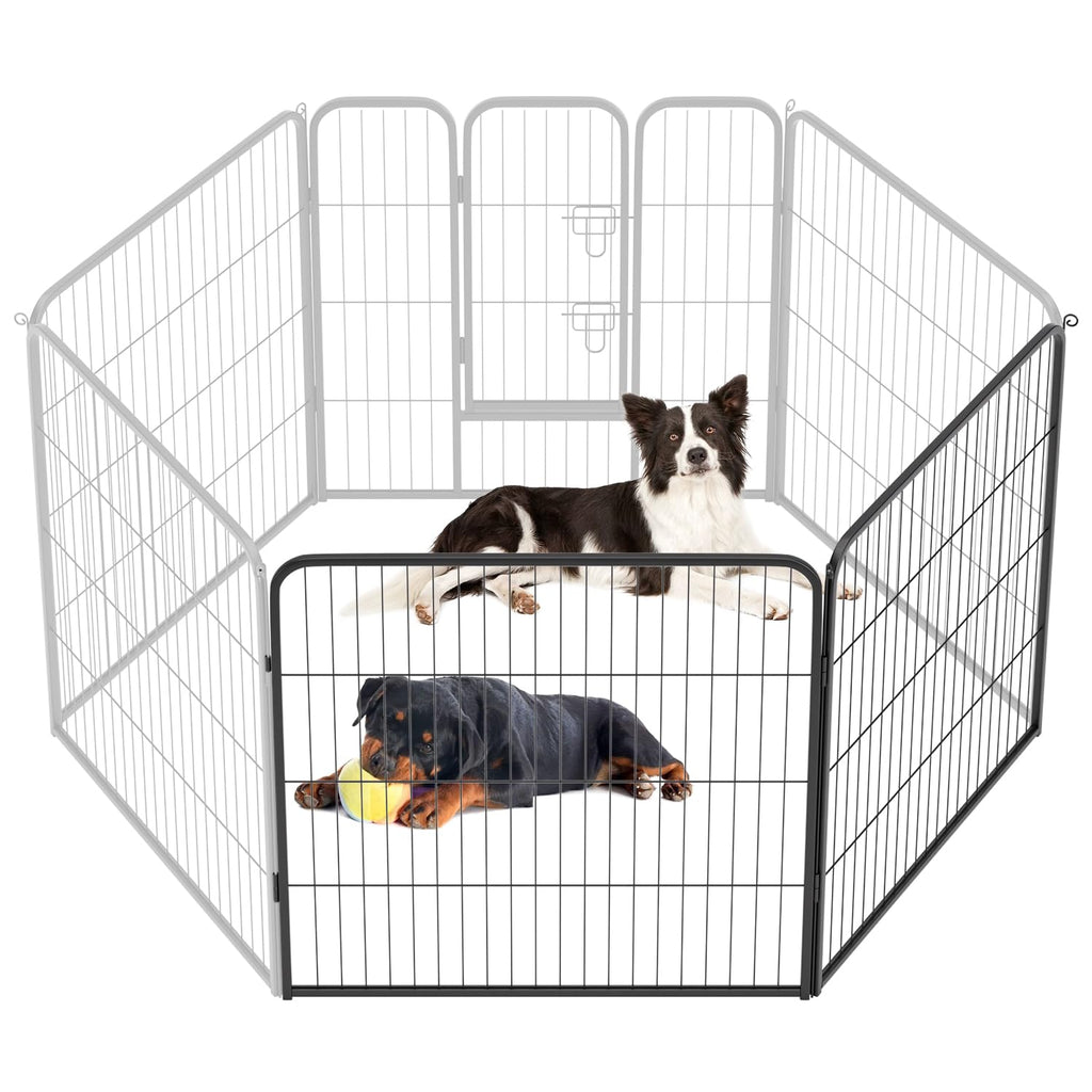 BestPet | Dog Playpen Extender | 32 Inch, 2 Panels | Heavy Duty Metal Pet Exercise Pen | Indoor Outdoor Fence Panels | Rust-Resistant, Removable, Tool-Free Setup | Anti-Skid, Expandable Design