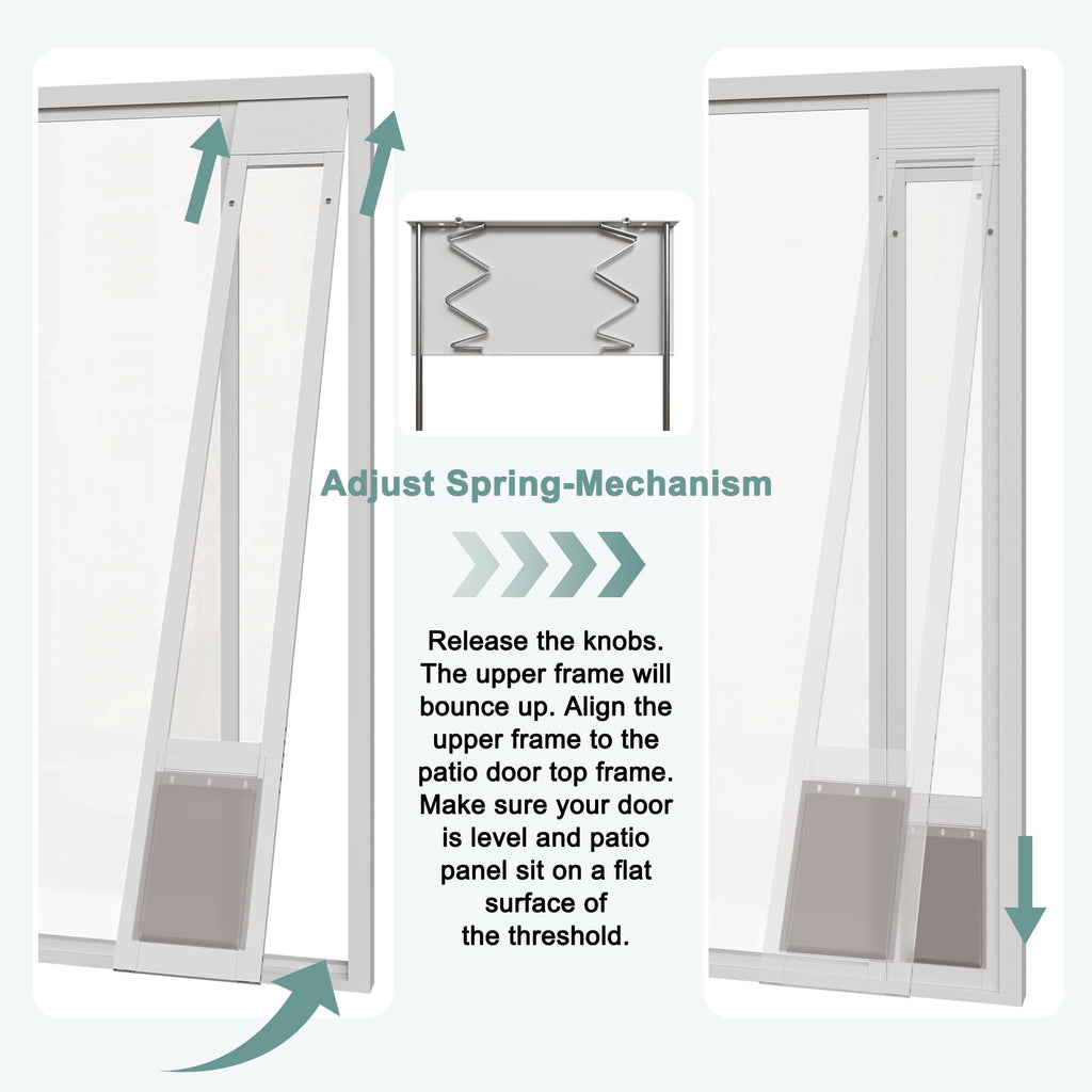 Sliding Door Dog Door Insert,07"x 11" Flap Insert Size for Doggy Doggie