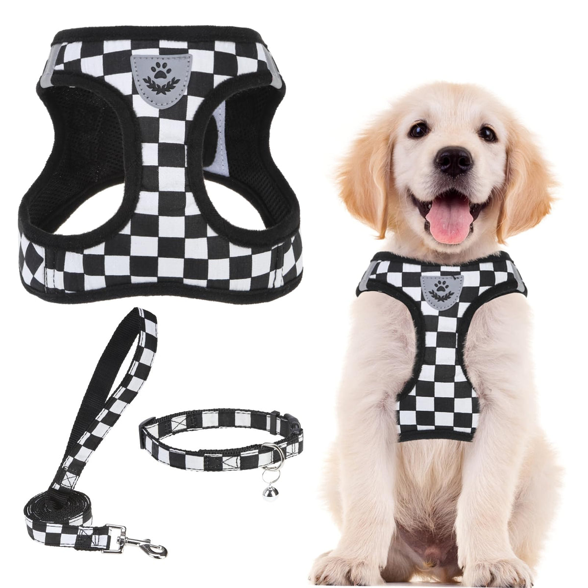 PUPTECK Dog Harness, Collar and Leash Set No Pull for Small Medium Sized