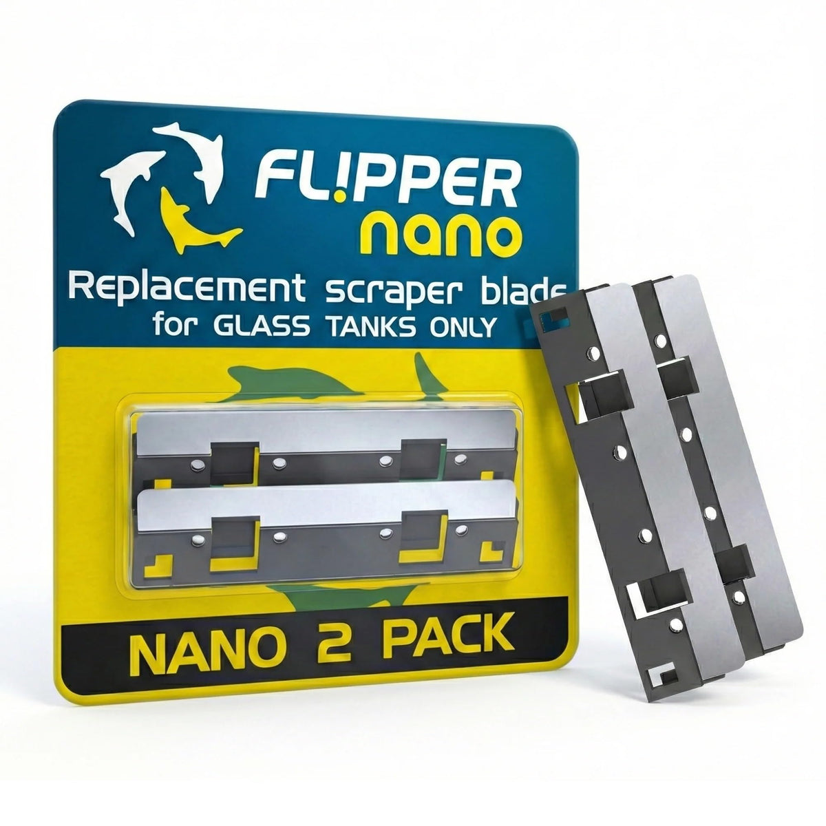 Flipper Max Aquarium Algae Remover for Fish Tank Cleaner Replacement Blades, Pack of 2 - Glass Scraper Blades for Cleaning Kits - Water Cleaning Accessory
