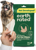Earth Rated Dog Ear Wipes, Vet Developed, Wild Oat, for Dirt & Wax, 70ct