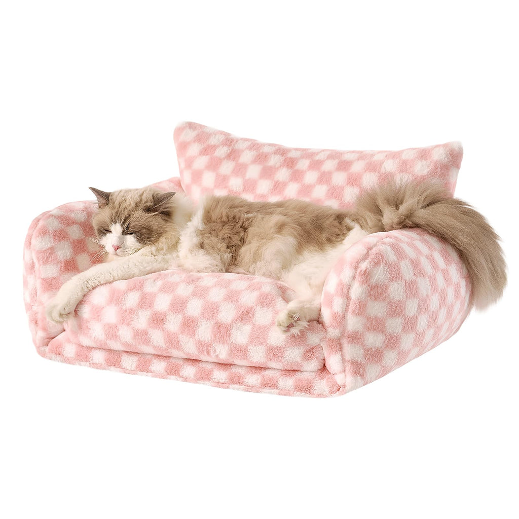 Hollypet Cat Bed Small Dog Orthopedic Couch Beds for Pets up to 20 lbs