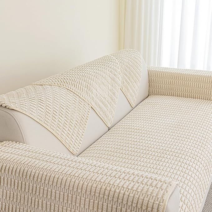 Muamar Dog Bed Cover Sofa Protector,Anti Slip Waterproof Sofa Covers for Living Room Couch Covers,Sofa Mat,Seat Cover,Dog Mat,Pet Pad for Furniture 1 Piece (30x70 inch, Cream White)