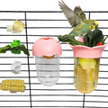 7 PCS Bird Cage Feeder for Vegetable Millet Holder Cage Accessories with Parrot Fruit Forks for Budgie Cockatiel Lovebirds Parrot (Purple)