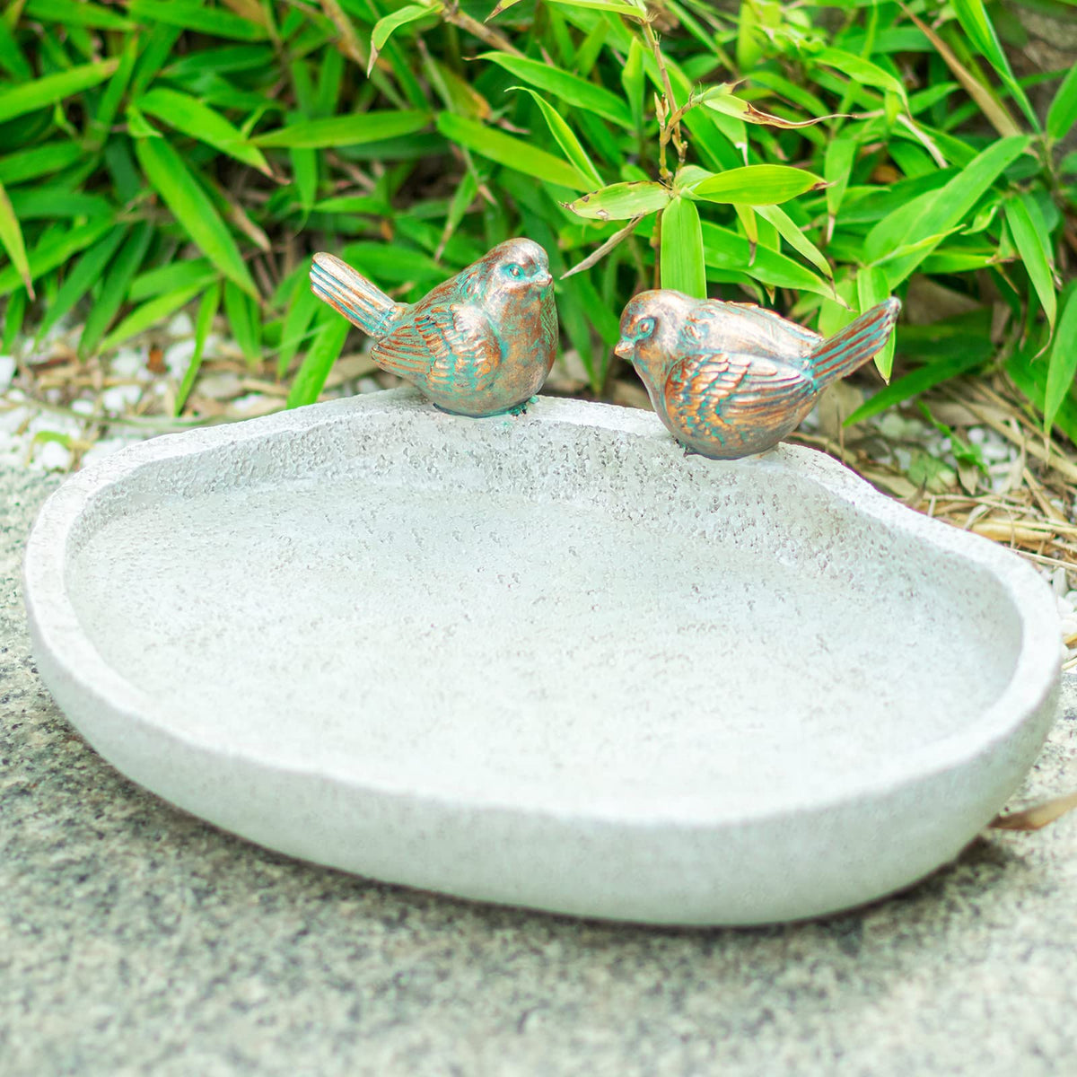 MUMTOP Bird Bath for Outdoors, Resin Garden Round Birdbath Bowl Yard Decor