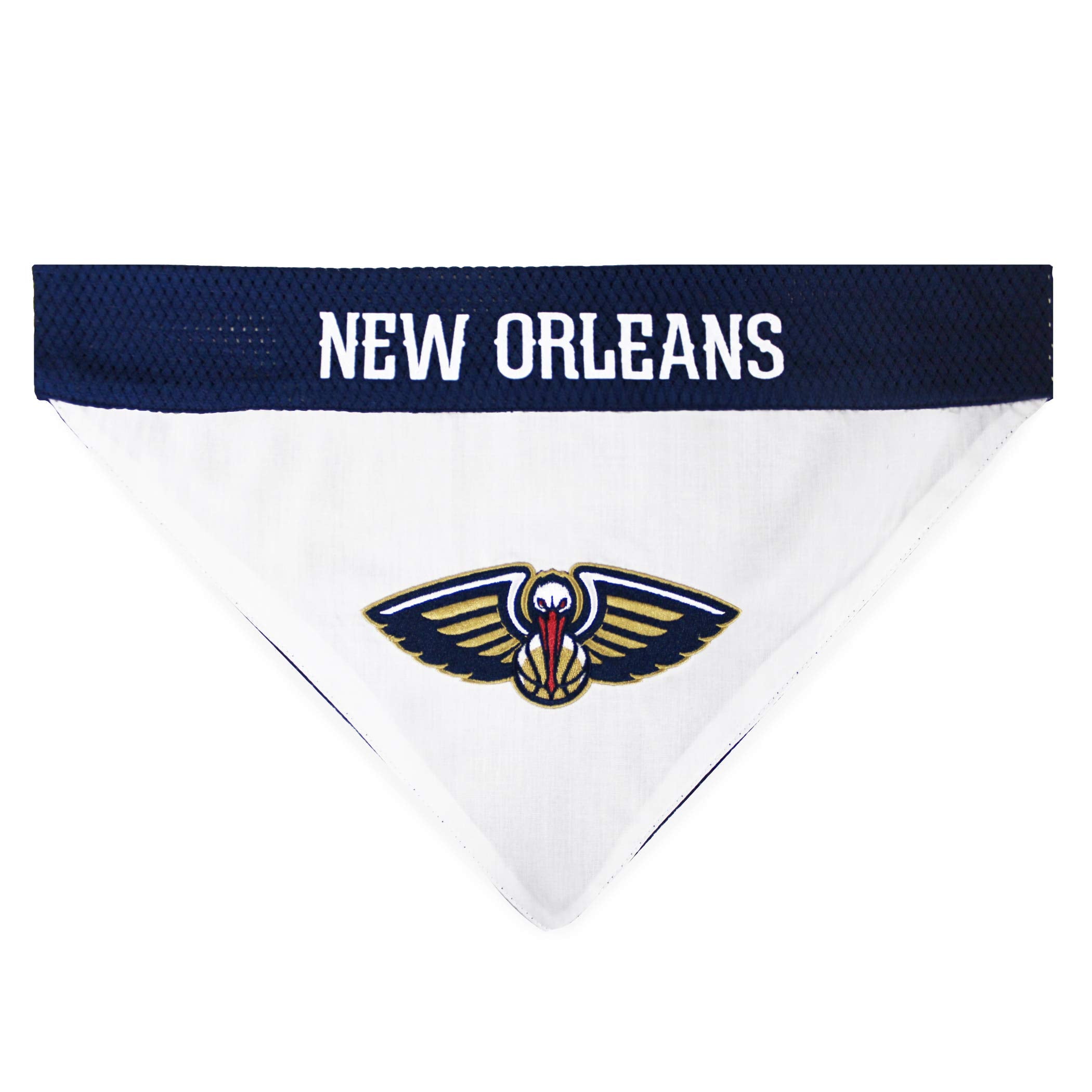 Pets First NBA Dog Bandana - New Orleans Pelicans Reversible Home & Away Sports Bandana with Premium Embroidery Team Logo, Small/Medium
