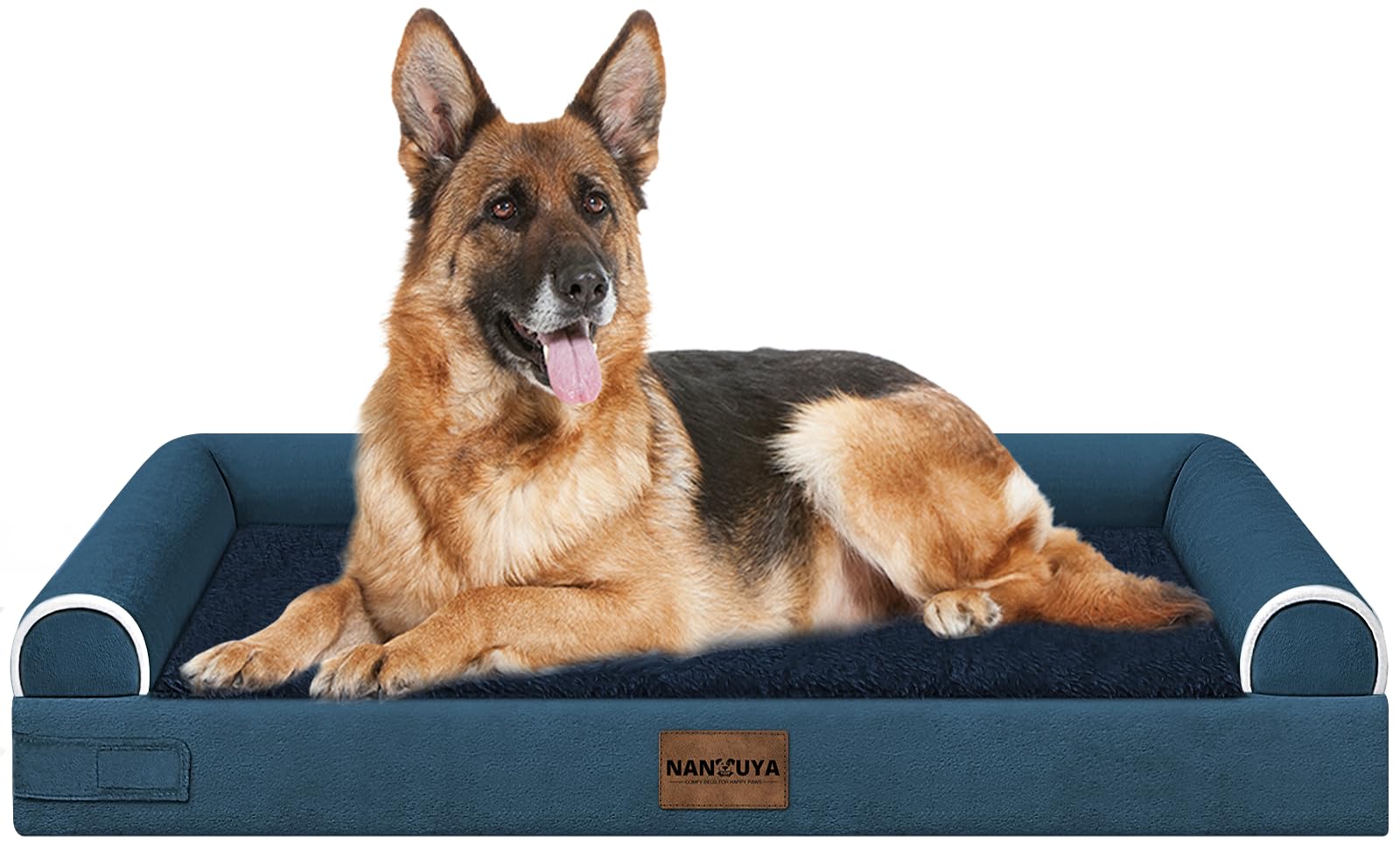 NANUYA Orthopedic Dog Bed for Jumbo Dogs, 48 x 33 Inch, Navy Blue