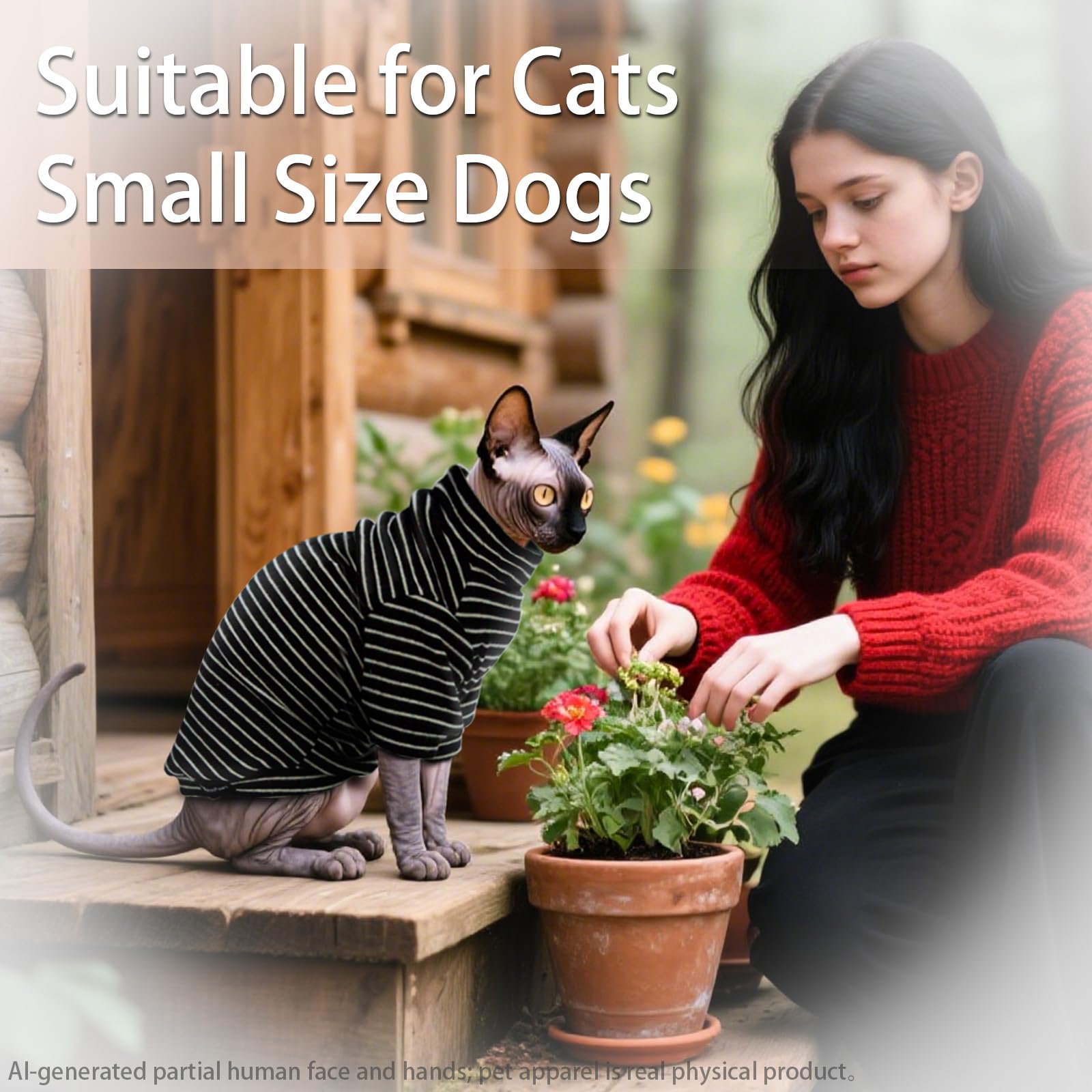JL WarmPaws Sphynx Cat Clothes Fleece Cats&Small Dogs Pullover Sweater