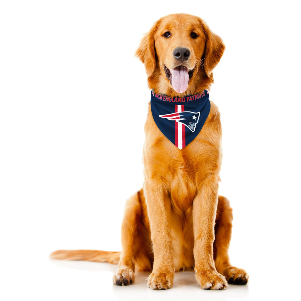 Littlearth NFL New England Patriots Pet Bandana, Team Color, Large