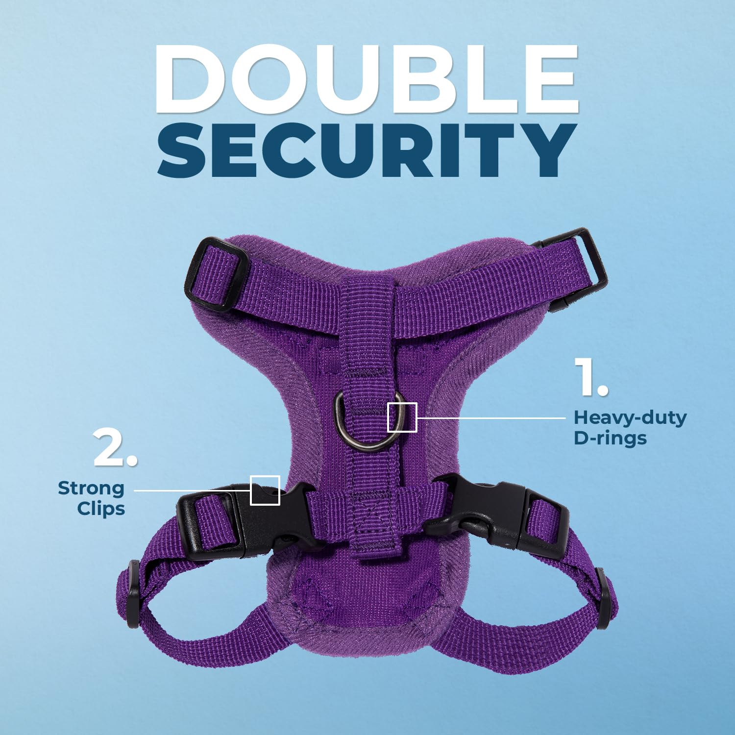 Voyager Escape-Proof Step-in Lock Cat Harness & 5ft Neoprene-Handle Leash Set All-Weather Mesh with Reflective Stitching for Small to Large Cats by Best Pet Supplies, Purple, XXS