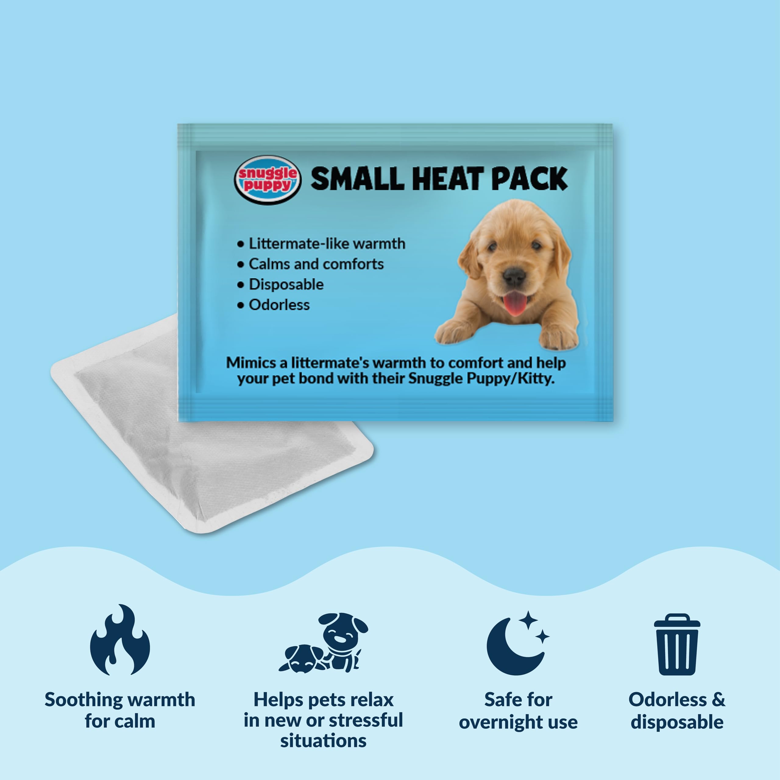 Snuggle Puppy Junior Heartbeat Toy, Calming Comfort, Small Breeds - Cream