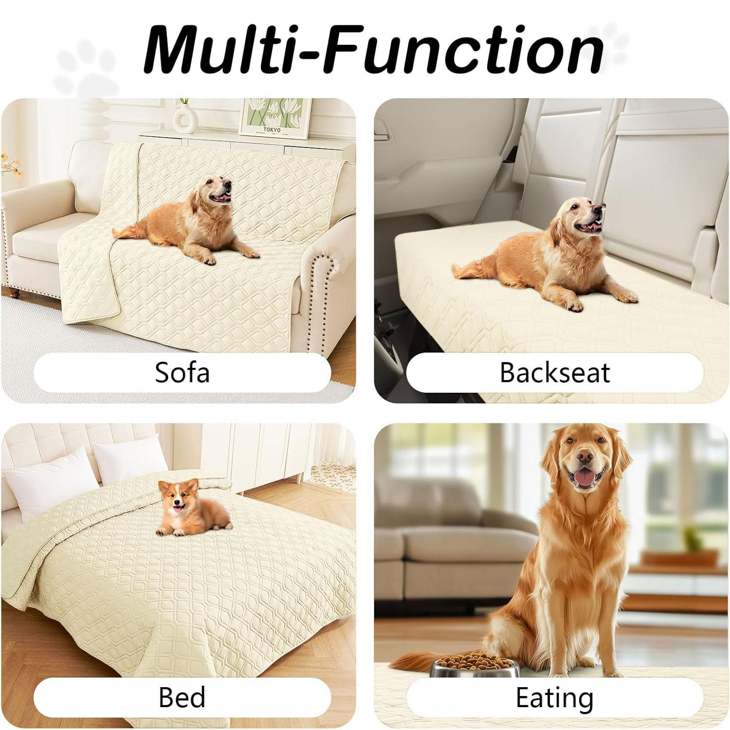 hyha Waterproof Dog Bed Blanket - Soft Pet Blanket & Sofa Cover for Dogs