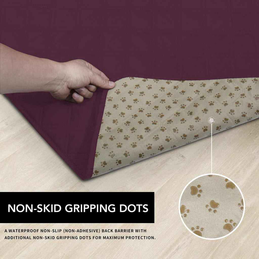 Easy-Going Waterproof Dog Bed Cover, Non-Slip Pet Blanket, 86x82in, Wine