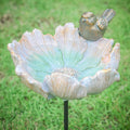 MUMTOP Bird Bath for Outdoors, Resin Garden Round Birdbath Bowl Yard Decor