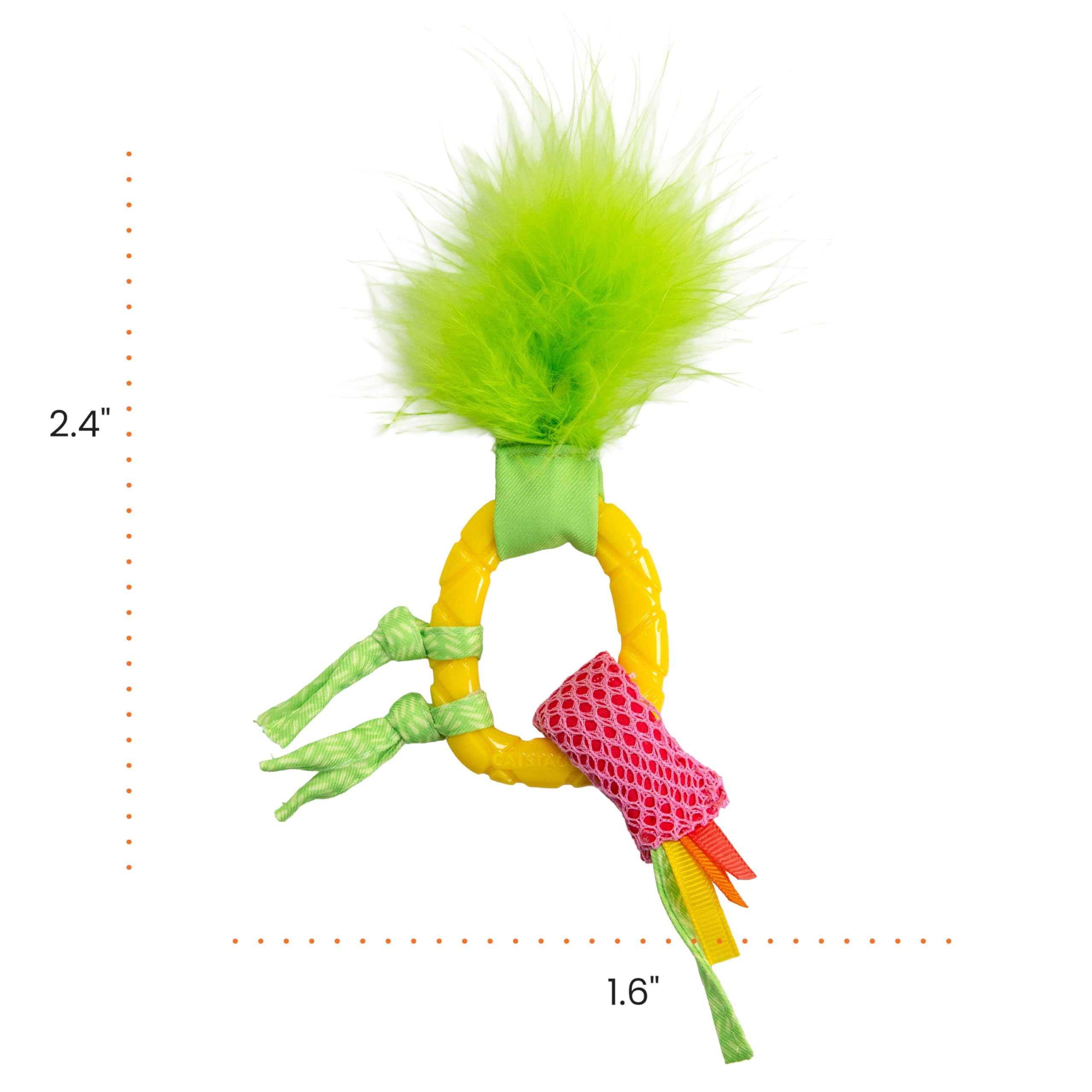 Catstages Dental Pineapple Teether – Chew Toy for Cats and Kittens – Textured Fabric and Mesh – Coated in Catnip Oil – Supports Teething Relief