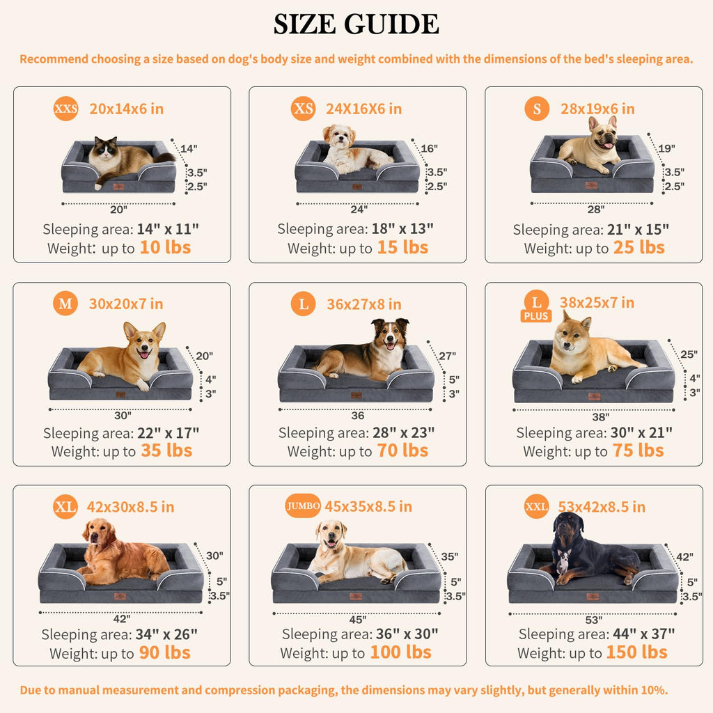 Comfort Expression Waterproof Orthopedic Dog Beds for Extra Large Dog