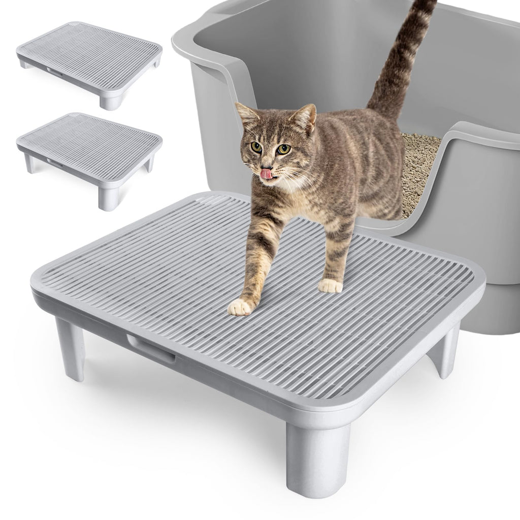 Cat Step Ramp Adjustable Litter Box Step with Filter Function, Black