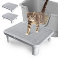 Cat Step Ramp Adjustable Litter Box Step with Filter Function, Black