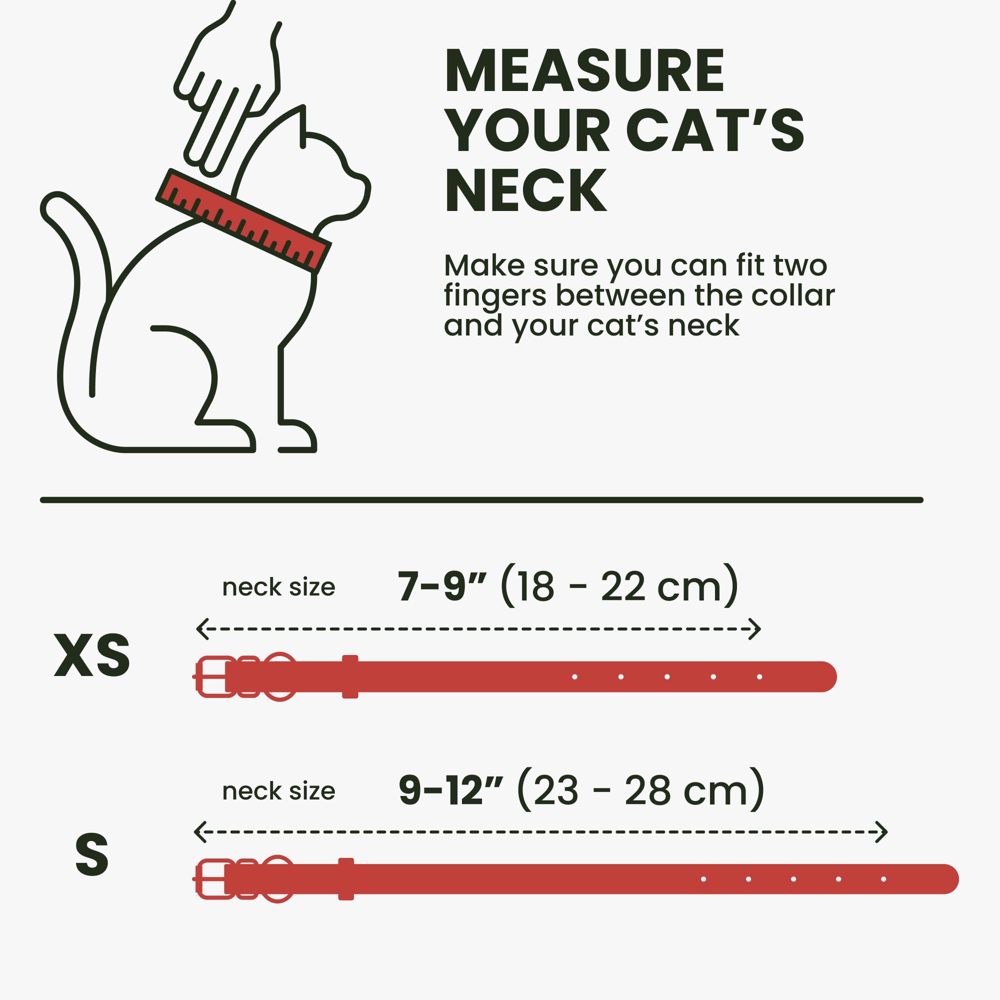 BRONZEDOG Leather Cat Collar with Removable Bells Non Breakaway Kitten QR Tag for Girl Boy (9" - 12" Cats/Mini Dogs, Red & Silver)