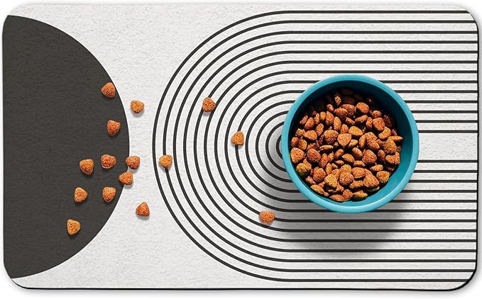 Dog Food Mats,Cat Absorbent Water Bowl Feeding Mats Pet Placemats for Food and Water Brown Bohemia 16 * 24 inch