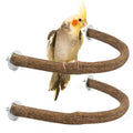 Rypet 2PCS Pack Natural Wood Bird Perches for Cage, U-Shaped Parrot Perch L