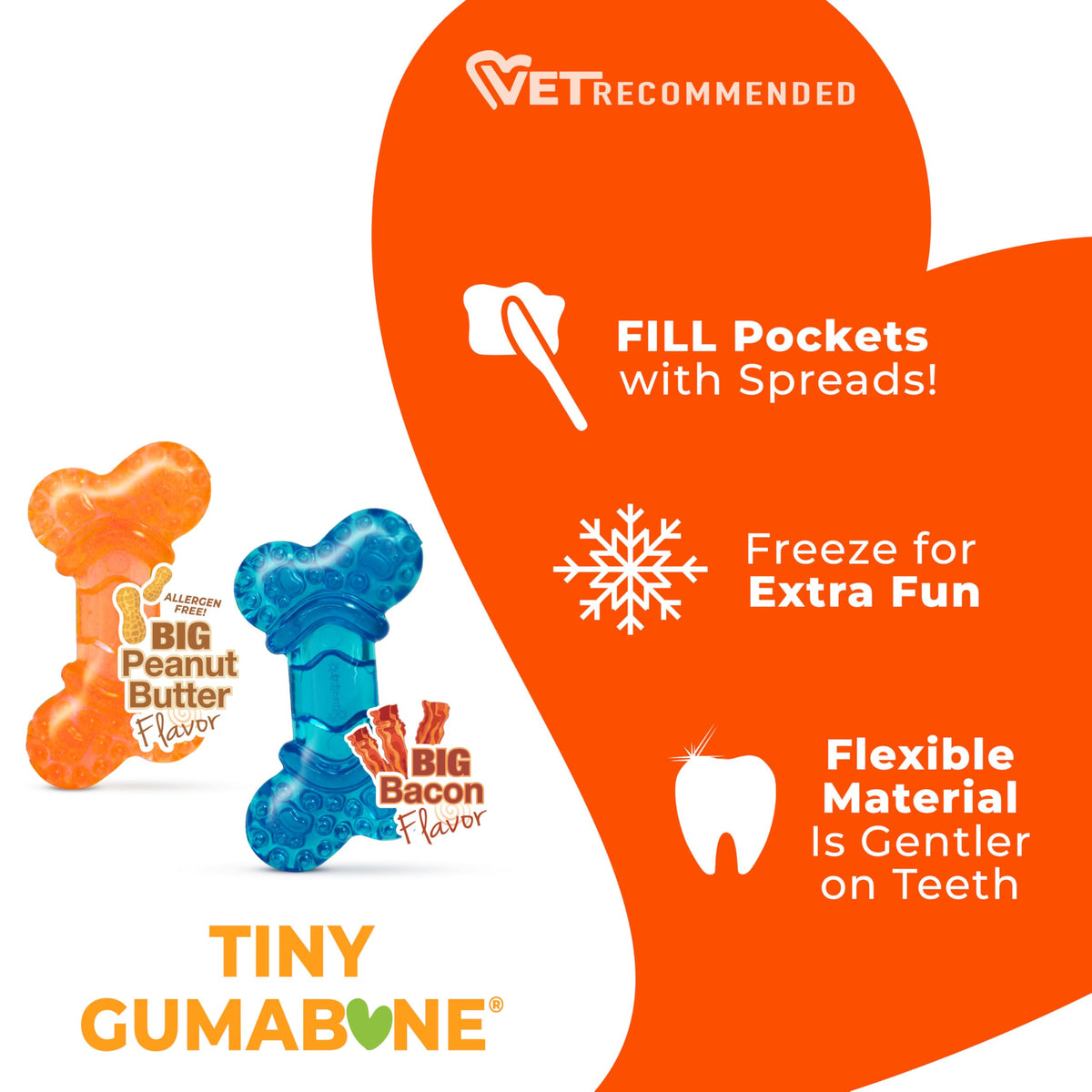 Nylabone Flexi Chew Tiny Gumabone Dog Chew Toys, XX-Small, 2 Count