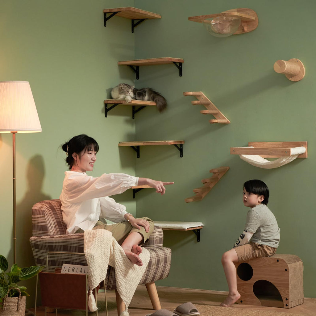 FUKUMARU Cat Wall Shelves, 17 x 10 Inch, Sisal Mat