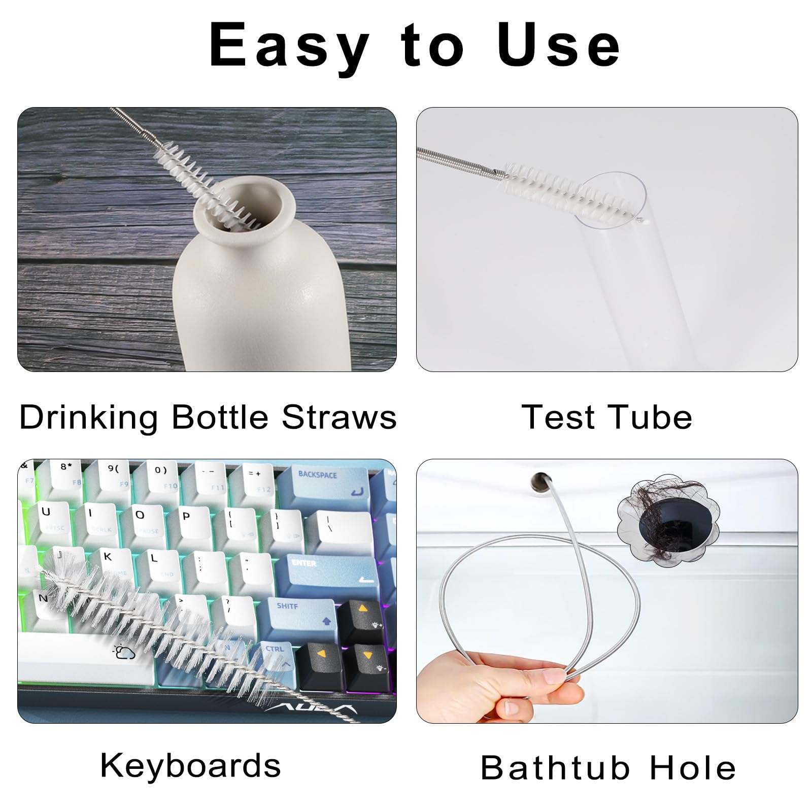 CiaraQ 11-Piece White Tube & Pipe Cleaning Brush Set