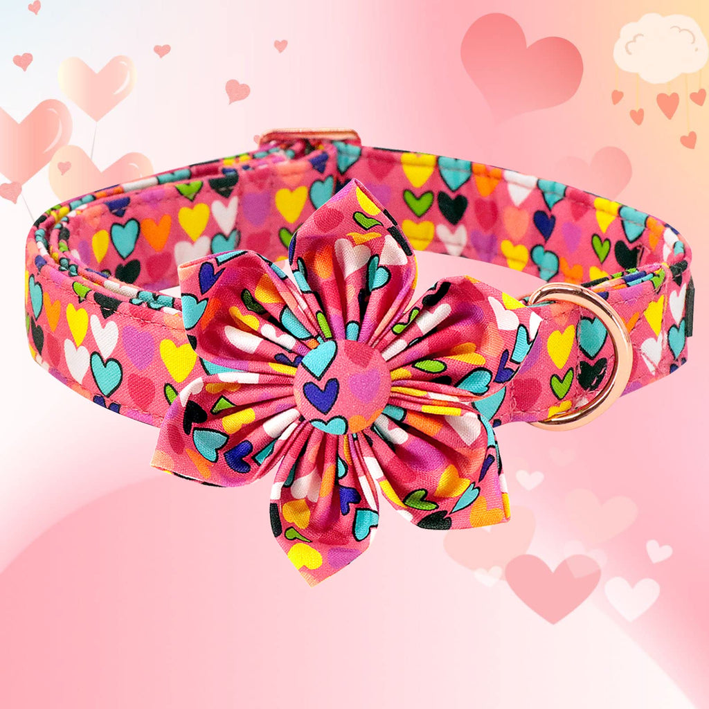 Lionheart glory Easter Dog Collar with Flower Carrot Print Dog Collar Girl Soft Durable Adjustable Puppy Gift Collar Bows Spring Collar Dog Flower