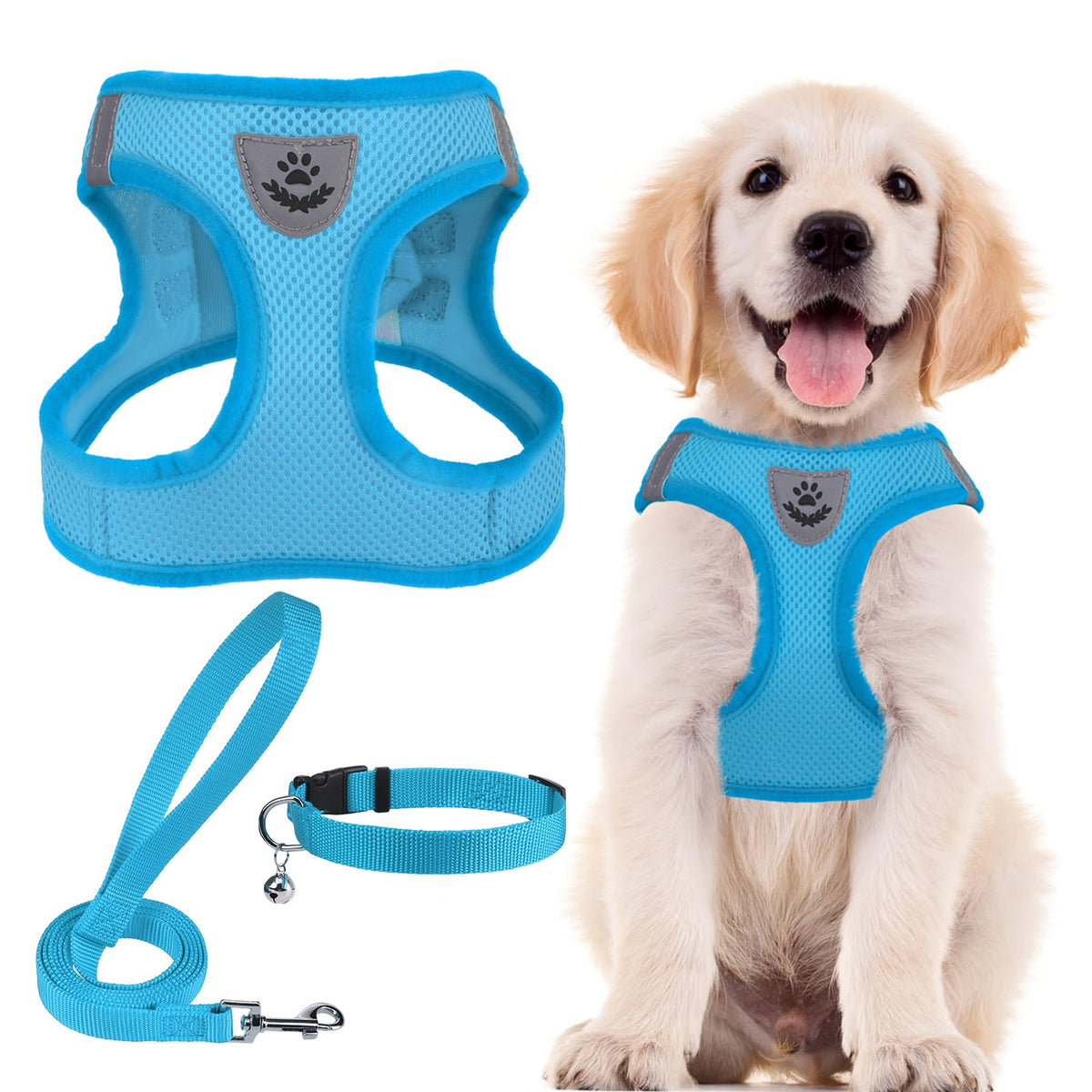 PUPTECK Dog Harness, Collar and Leash Set No Pull for Small Medium Sized