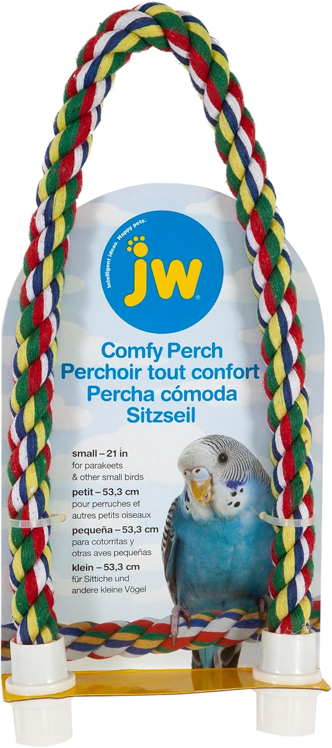 JW Pet Comfy Perch For Birds Flexible Multi-color Rope