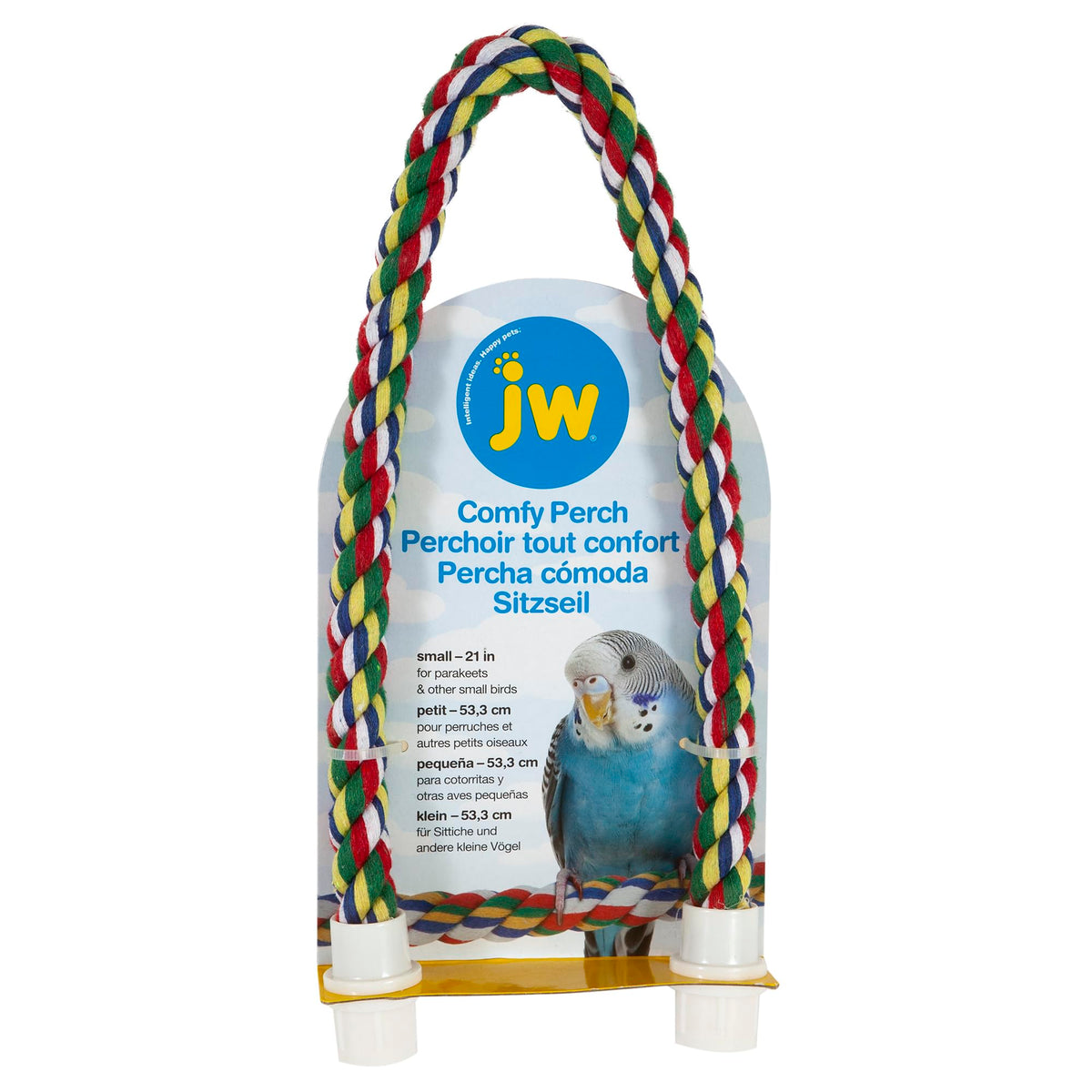 JW Pet Comfy Perch For Birds Flexible Multi-color Rope, Large - 21" Length