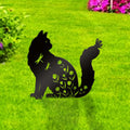 Bnesi Outdoor Cat Decorations, Floral Cat Memorial Grave Marker Yard Stake