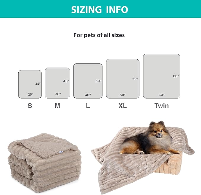 Waterproof Dog Blanket, Soft Fleece Blanket for Couch Protector, Reversible Pet Blankets Furniture Protector Cover for Small Medium Large Dogs Cats (Line, 50"x60")