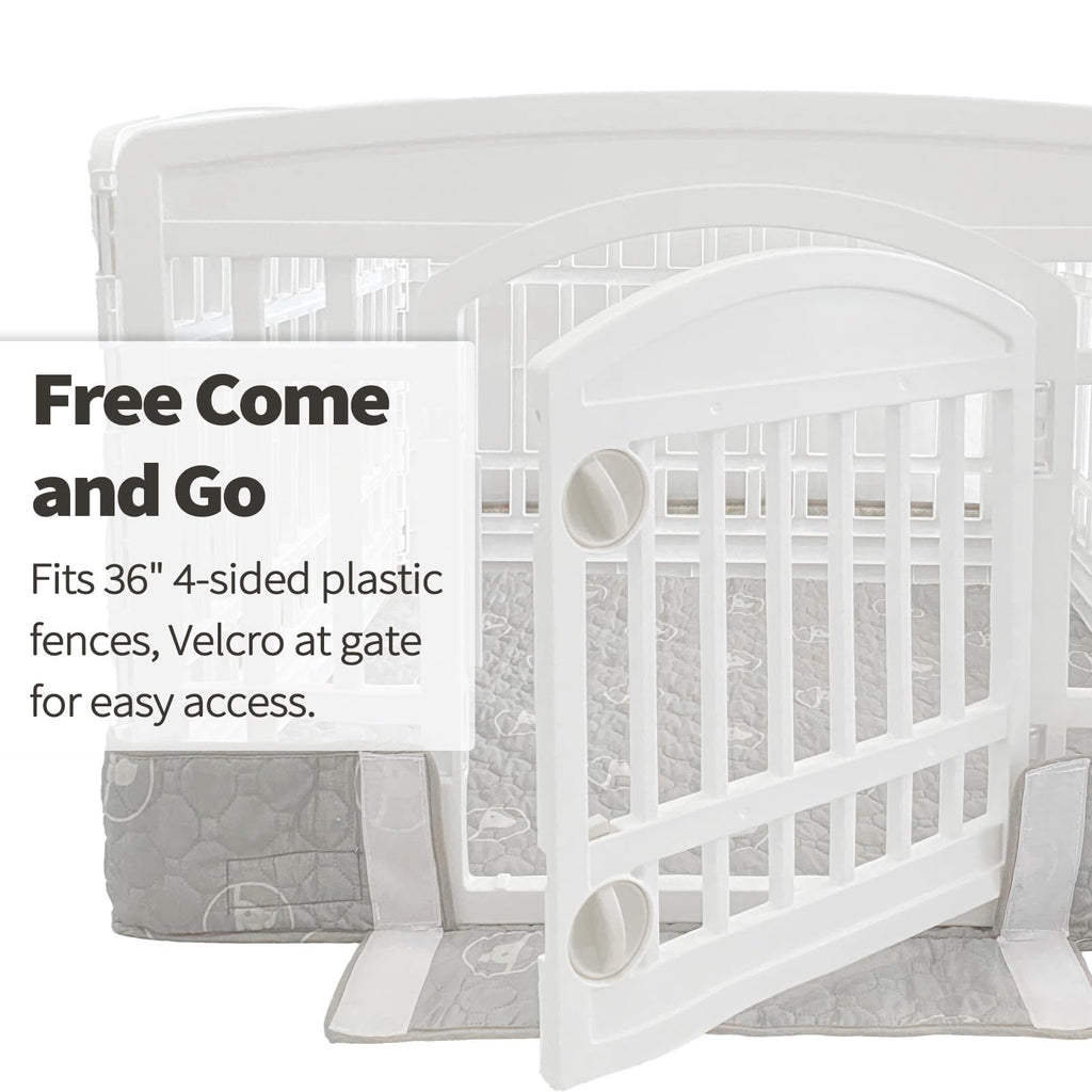 PJYuCien Playpen Bottom Pad for 36'' Width 4 Panel Pen, Gray
