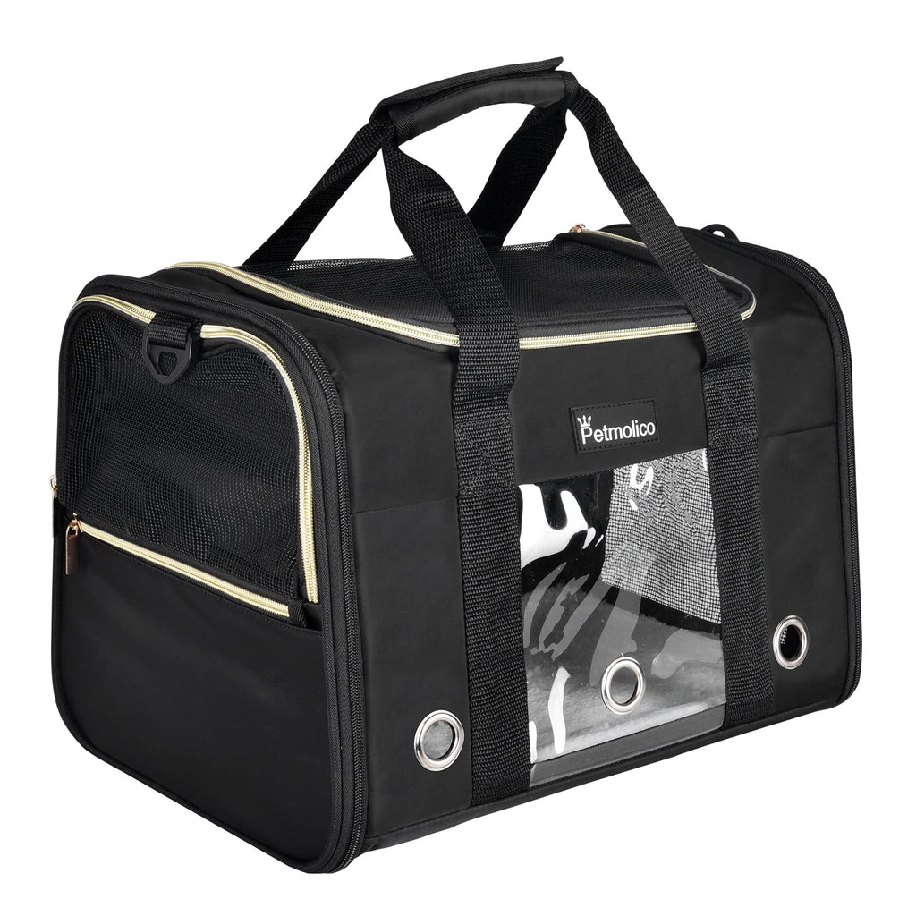 Petmolico Cat Carrier Soft-Sided Airline Approved, Medium,Black