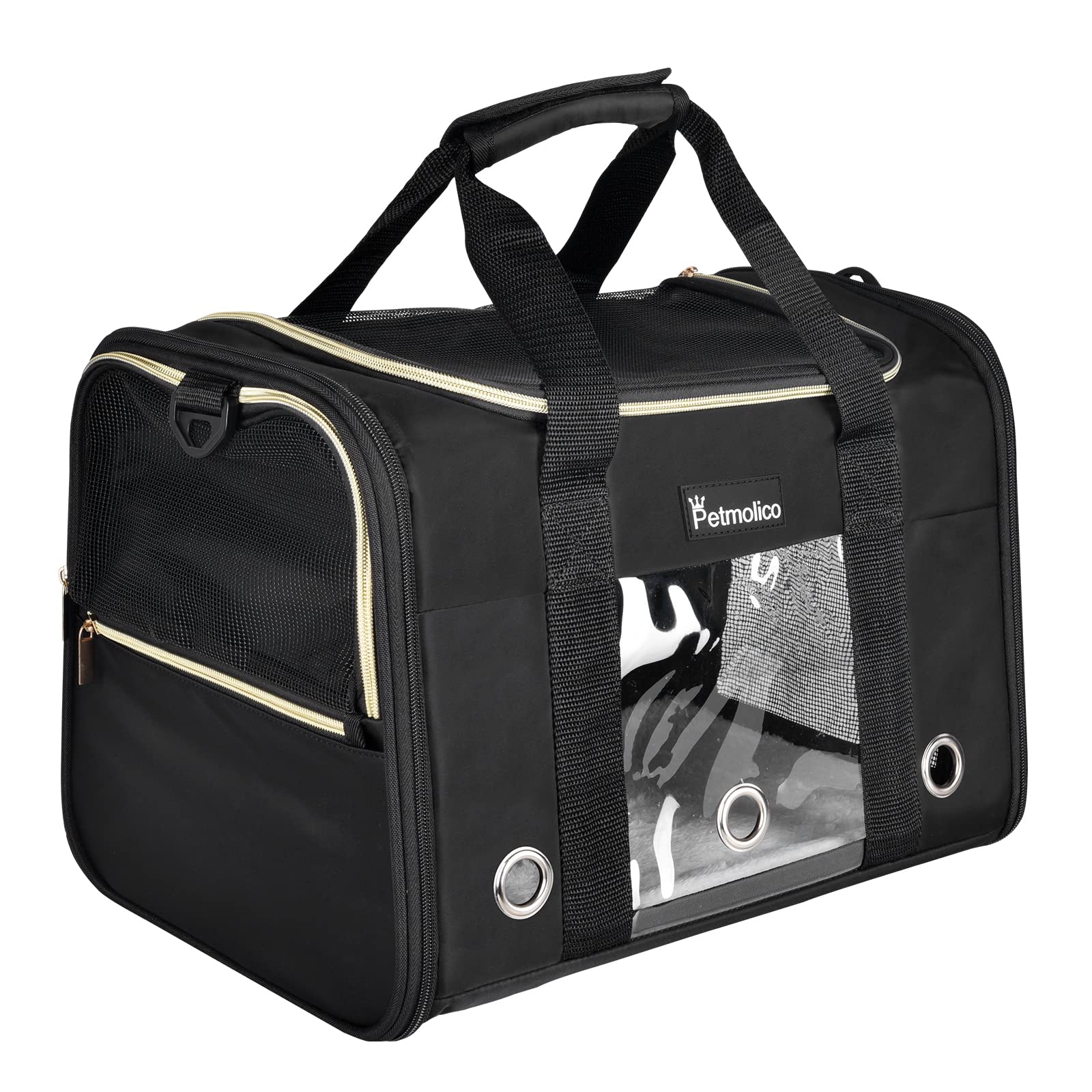 Petmolico Cat Carrier Soft-Sided Airline Approved, Medium,Black