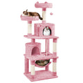 Yaheetech 62.5inches Cat Tree Cat Tower Cat Condo with Platform & Hammock, Scratching Posts for Kittens Pet Play House with Plush Perch for Indoor Activity Relaxing, Pink