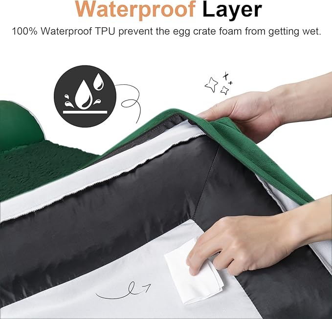 Large Dog Bed Orthopedic Washable: Beds Bolster XL Bed Medium Large Dogs Egg Crate Foam Couch Sofa Waterproof with Removable Cover - Emerald