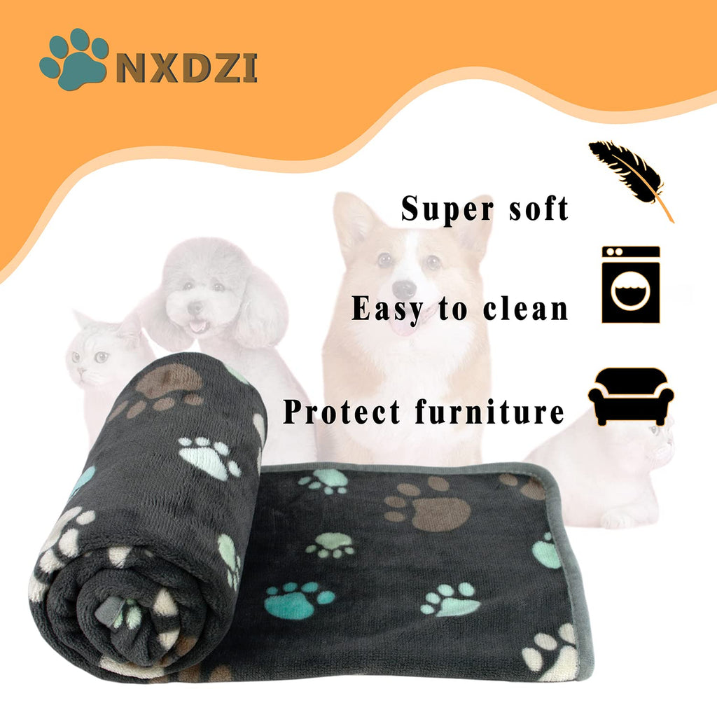 Dog Blankets for Medium Large Dogs, 3 Pack Dog Blanket Washable 41" x 31", Fuzzy Soft Pet Mat Throw Cover for Kennel Crate Bed, Cute Paw Pattern, Cat Blanket, Blankets for Dogs, Pet Blanket